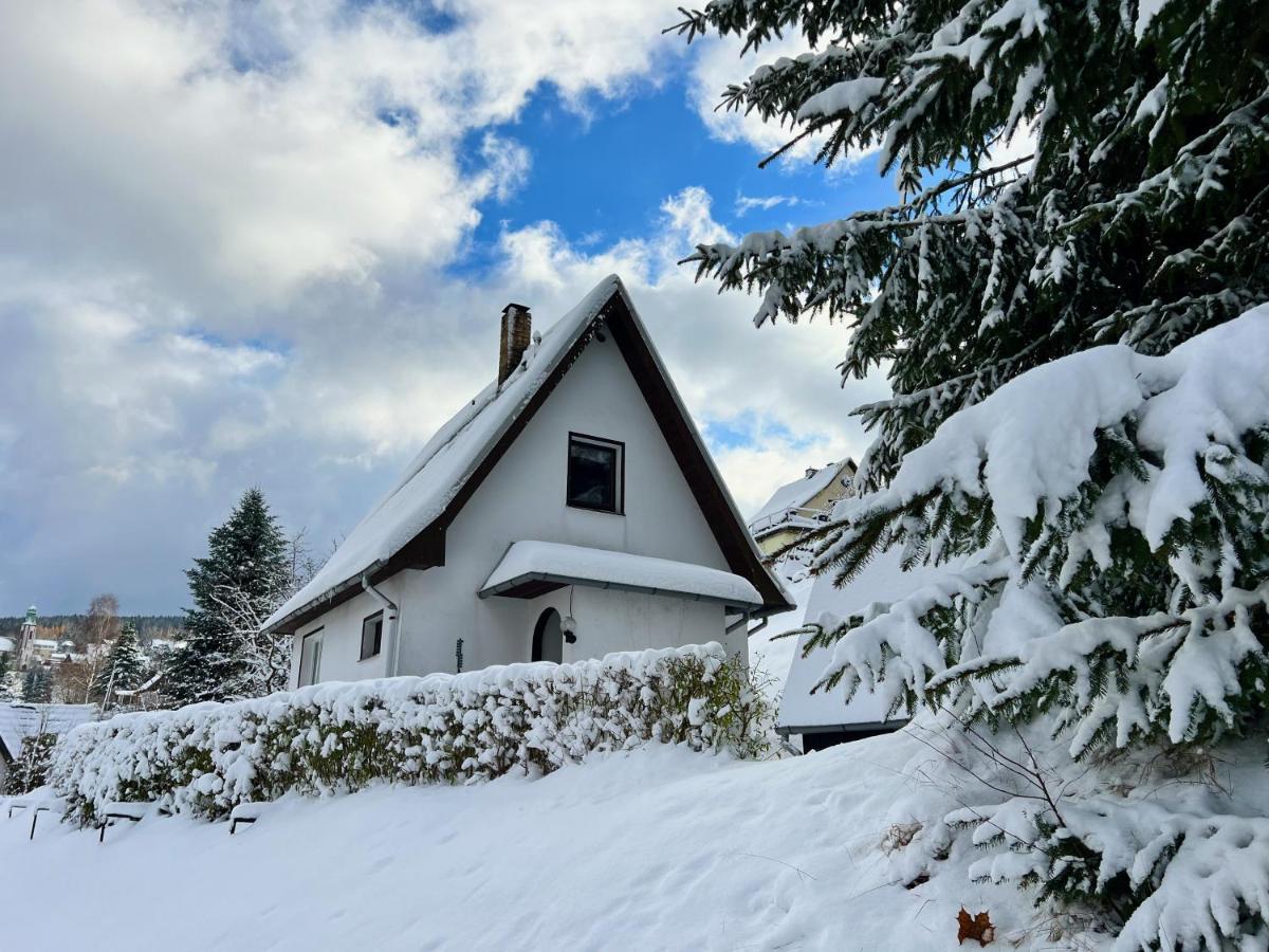 Urige Berghuette Mit Kamin Und Sauna Im Erzgebirge Nahe Schwarzwassertal Pobershau Exterior foto