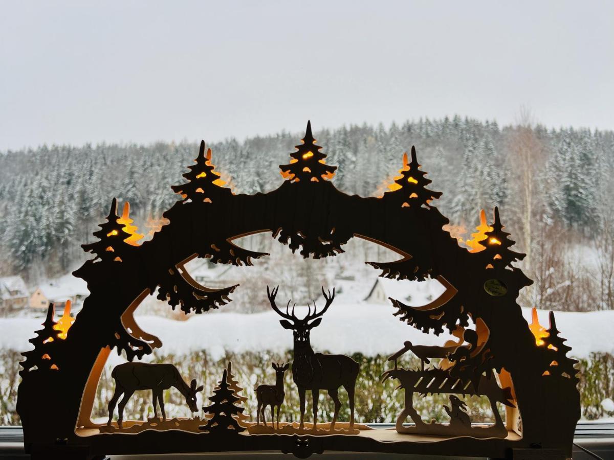 Urige Berghuette Mit Kamin Und Sauna Im Erzgebirge Nahe Schwarzwassertal Pobershau Exterior foto