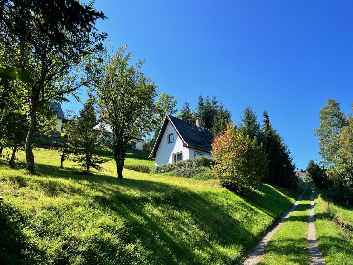 Urige Berghuette Mit Kamin Und Sauna Im Erzgebirge Nahe Schwarzwassertal Pobershau Exterior foto